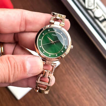 The  Fos**l Rose Gold & Emerald Green Watch for Women
